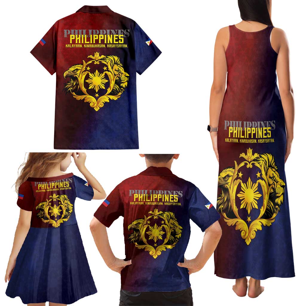 Philippines 127th Independence Day Family Matching Tank Maxi Dress and Hawaiian Shirt Special Style