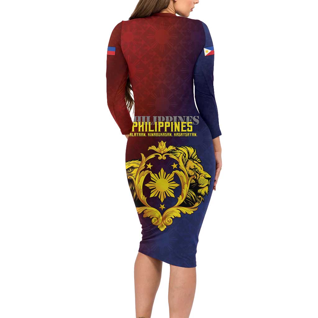 Philippines 127th Independence Day Long Sleeve Bodycon Dress Special Style