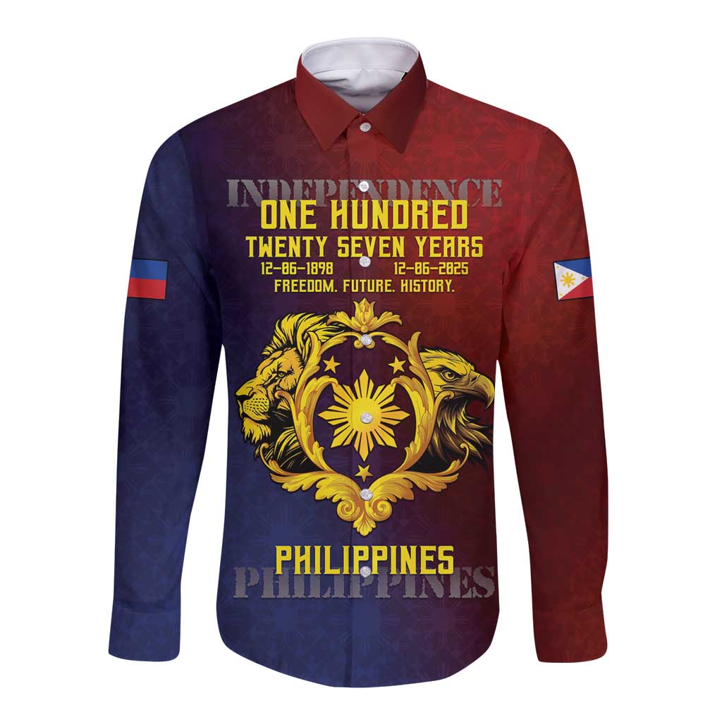 Philippines 127th Independence Day Long Sleeve Button Shirt Special Style