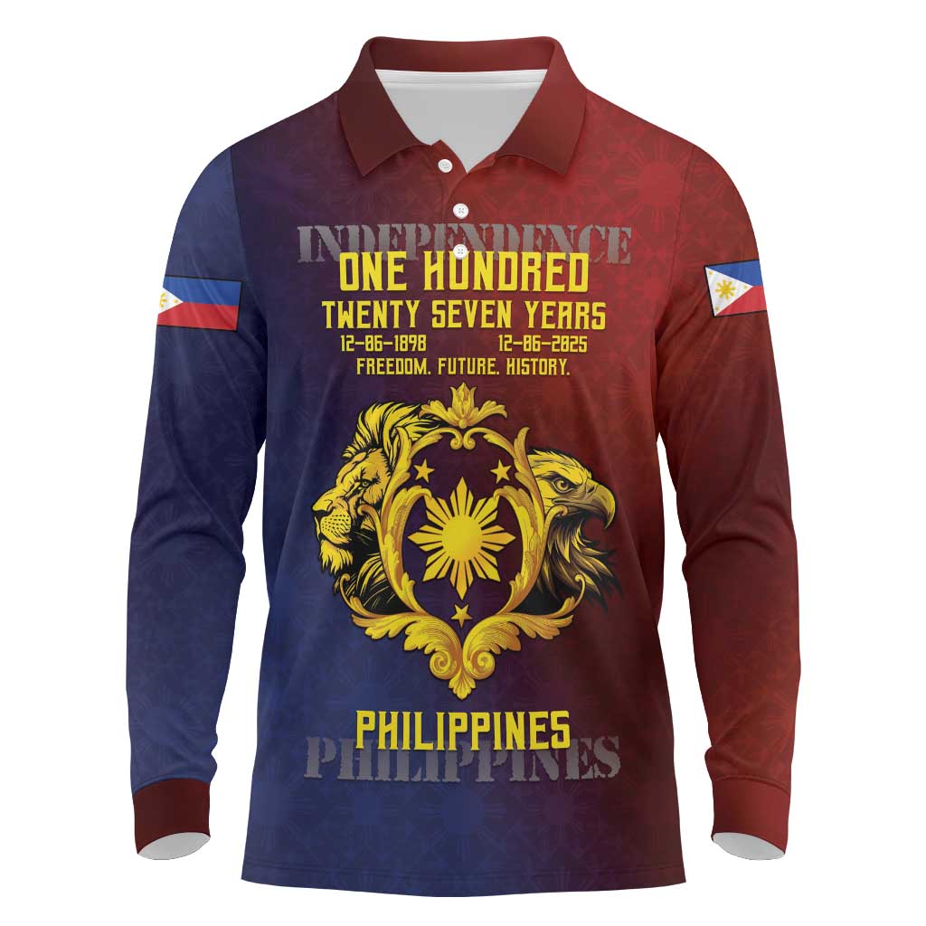 Philippines 127th Independence Day Long Sleeve Polo Shirt Special Style