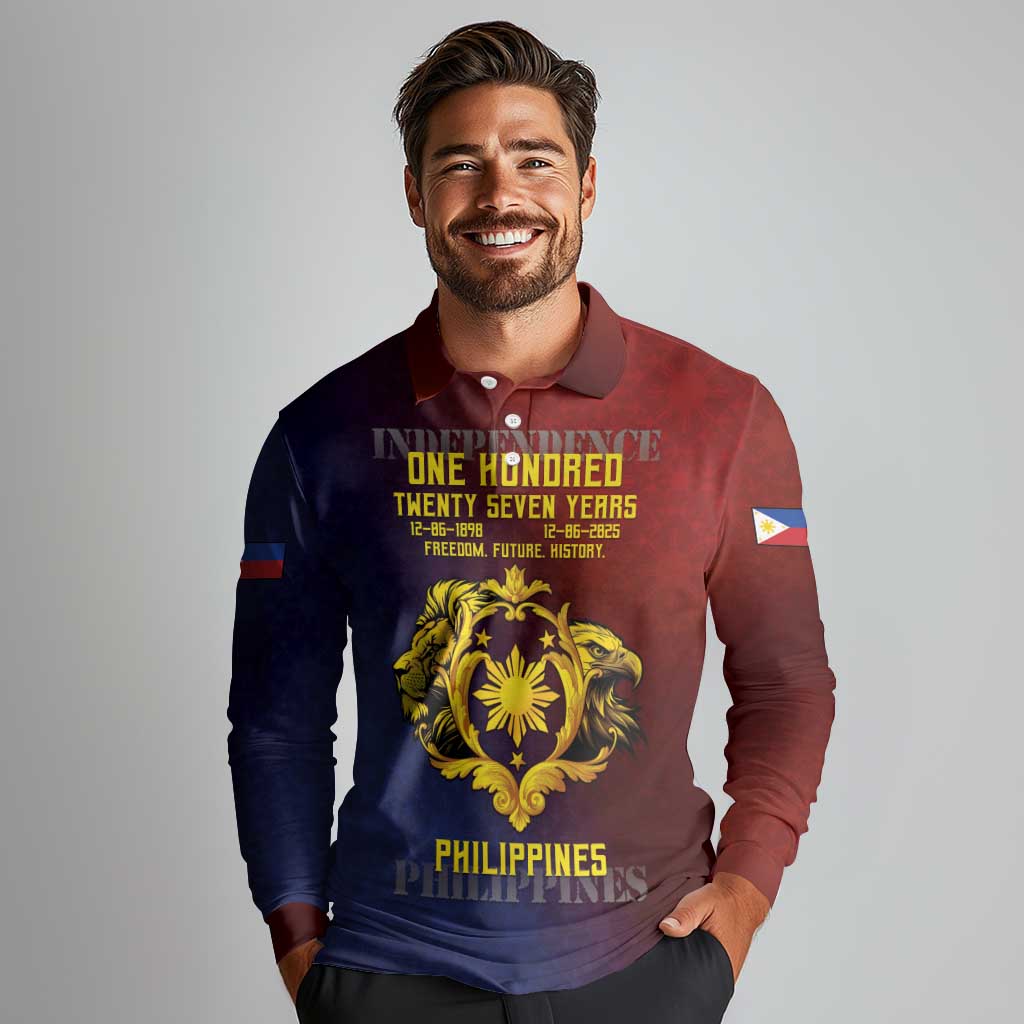 Philippines 127th Independence Day Long Sleeve Polo Shirt Special Style
