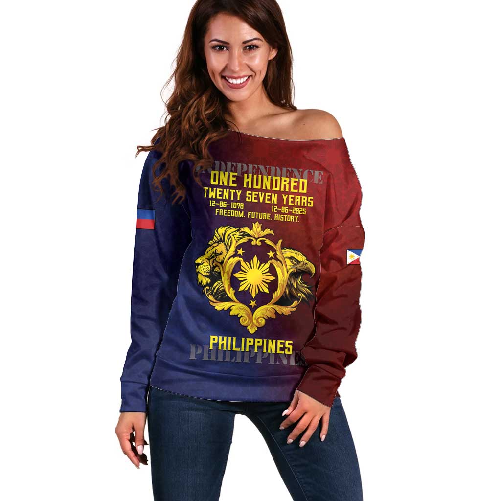 Philippines 127th Independence Day Off Shoulder Sweater Special Style