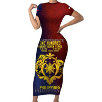 Philippines 127th Independence Day Short Sleeve Bodycon Dress Special Style