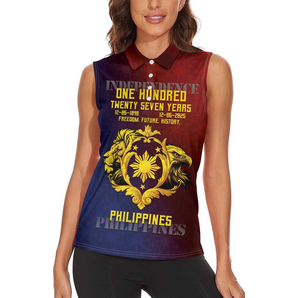 Philippines 127th Independence Day Women Sleeveless Polo Shirt Special Style