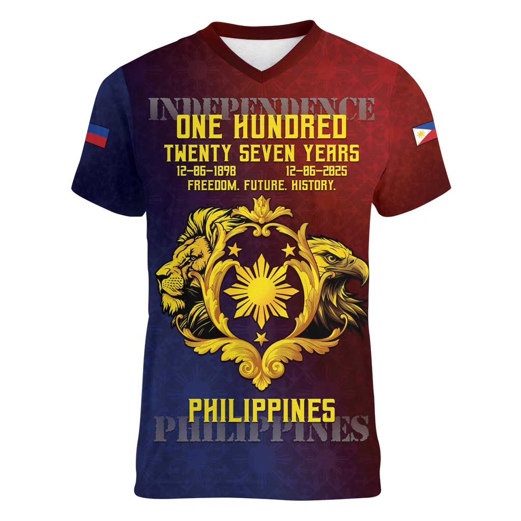 Philippines 127th Independence Day Women V-Neck T-Shirt Special Style