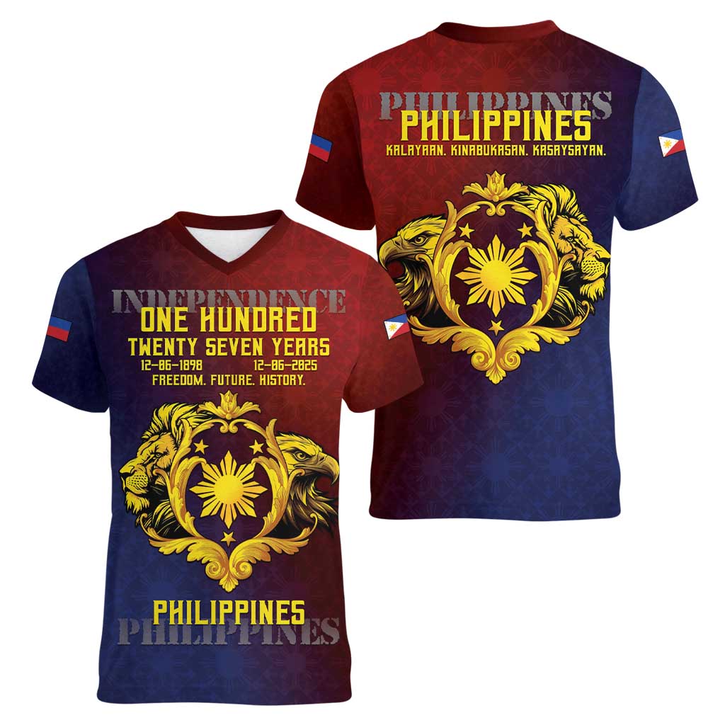 Philippines 127th Independence Day Women V-Neck T-Shirt Special Style
