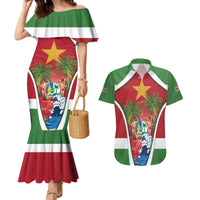 Suriname Ketikoti Couples Matching Mermaid Dress and Hawaiian Shirt Happy Emancipation Day - Wonder Print Shop