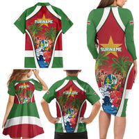 Suriname Ketikoti Family Matching Long Sleeve Bodycon Dress and Hawaiian Shirt Happy Emancipation Day - Wonder Print Shop