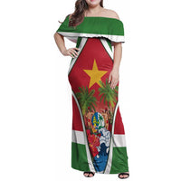 Suriname Ketikoti Family Matching Off Shoulder Maxi Dress and Hawaiian Shirt Happy Emancipation Day - Wonder Print Shop