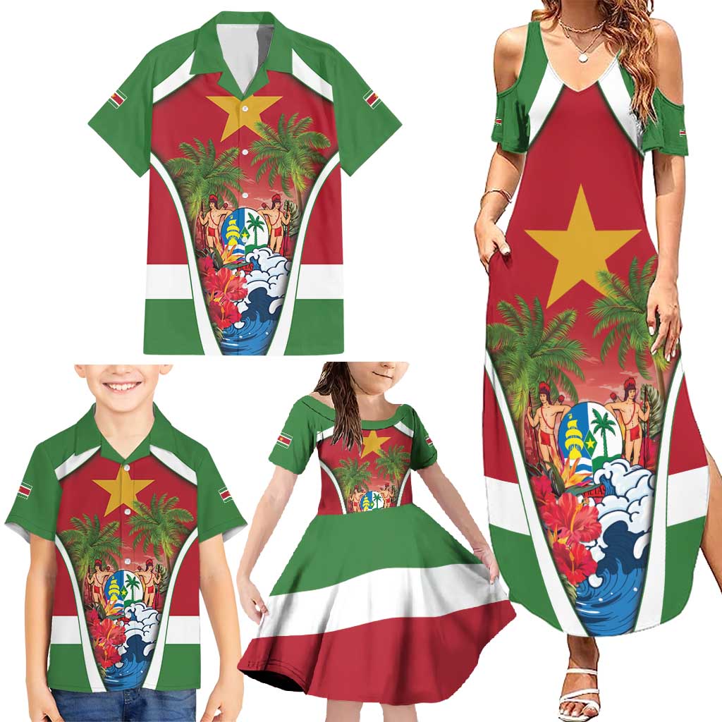Suriname Ketikoti Family Matching Summer Maxi Dress and Hawaiian Shirt Happy Emancipation Day - Wonder Print Shop