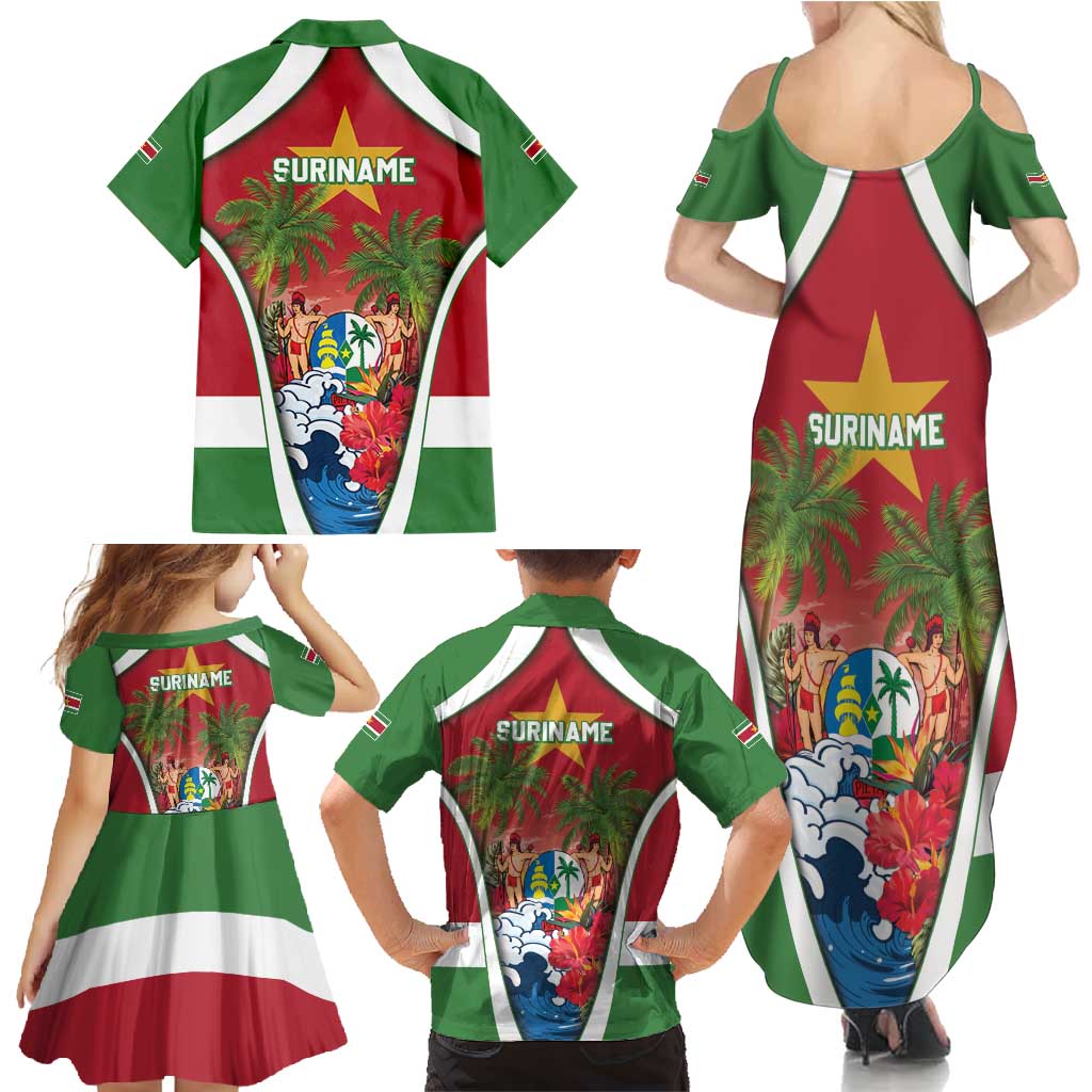 Suriname Ketikoti Family Matching Summer Maxi Dress and Hawaiian Shirt Happy Emancipation Day - Wonder Print Shop