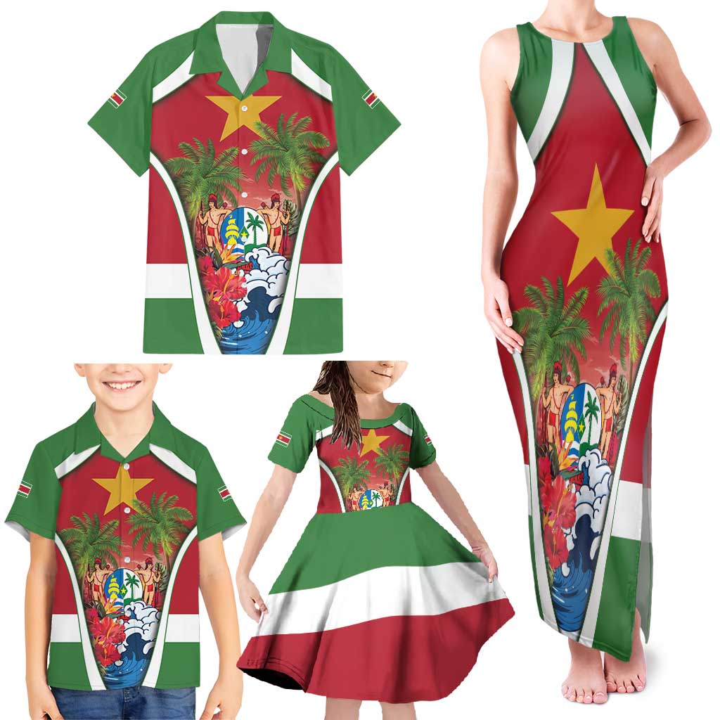 Suriname Ketikoti Family Matching Tank Maxi Dress and Hawaiian Shirt Happy Emancipation Day - Wonder Print Shop