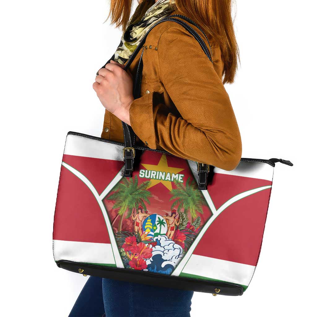 Suriname Ketikoti Leather Tote Bag Happy Emancipation Day - Wonder Print Shop