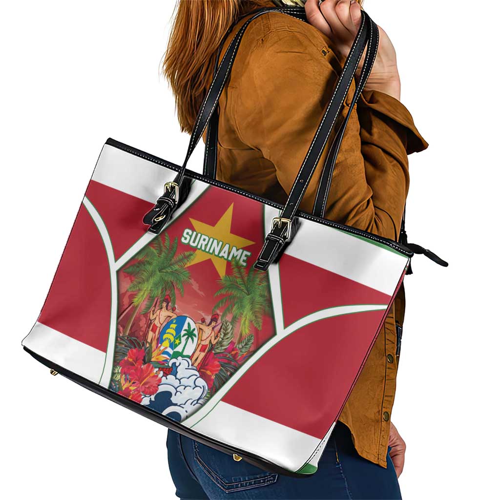 Suriname Ketikoti Leather Tote Bag Happy Emancipation Day - Wonder Print Shop
