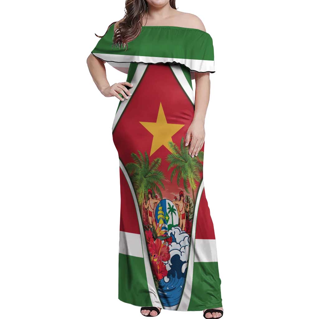 Suriname Ketikoti Off Shoulder Maxi Dress Happy Emancipation Day - Wonder Print Shop