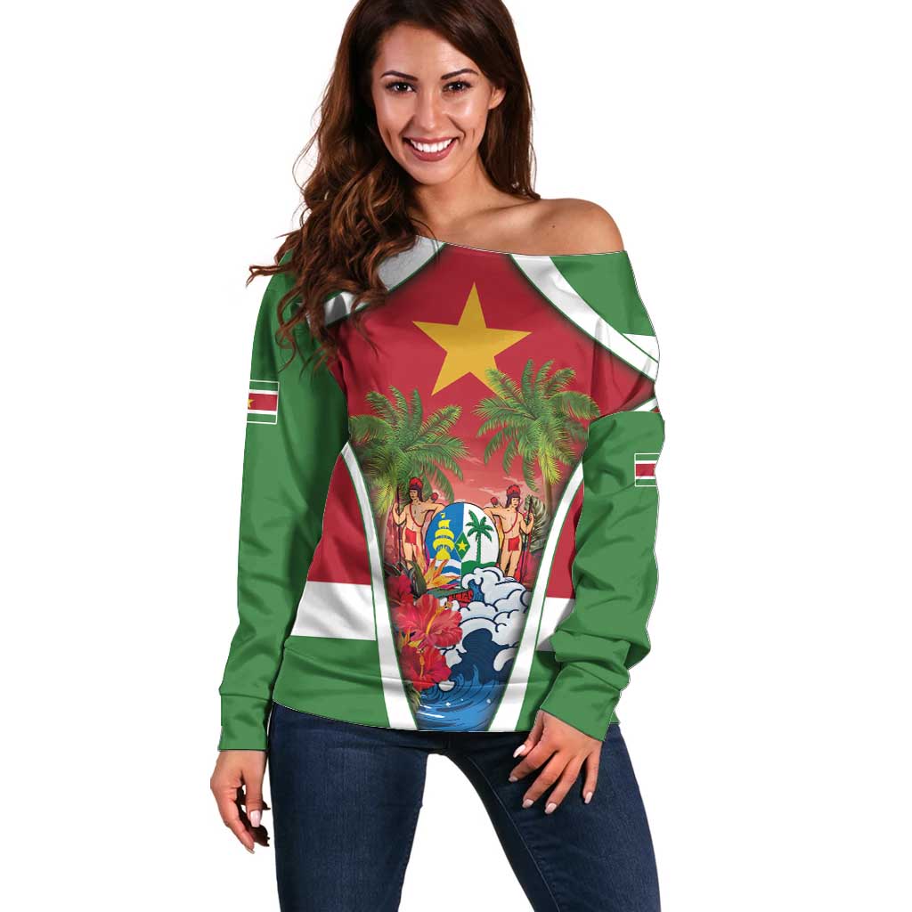 Suriname Ketikoti Off Shoulder Sweater Happy Emancipation Day - Wonder Print Shop