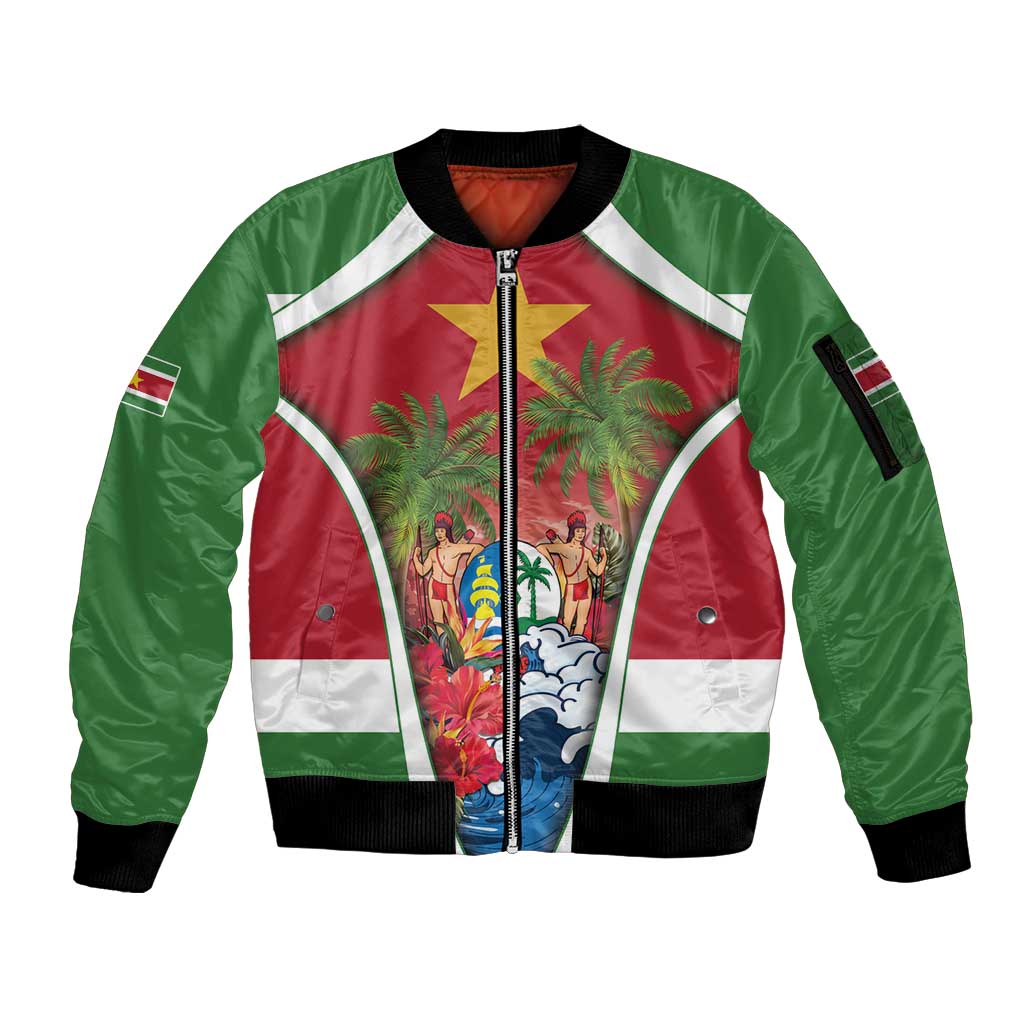 Suriname Ketikoti Sleeve Zip Bomber Jacket Happy Emancipation Day - Wonder Print Shop