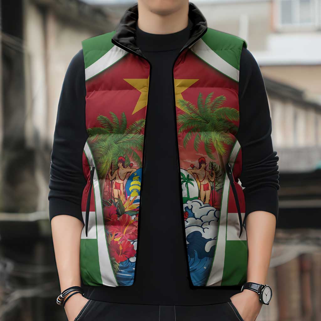 Suriname Ketikoti Sleeveless Puffer Jacket Happy Emancipation Day - Wonder Print Shop