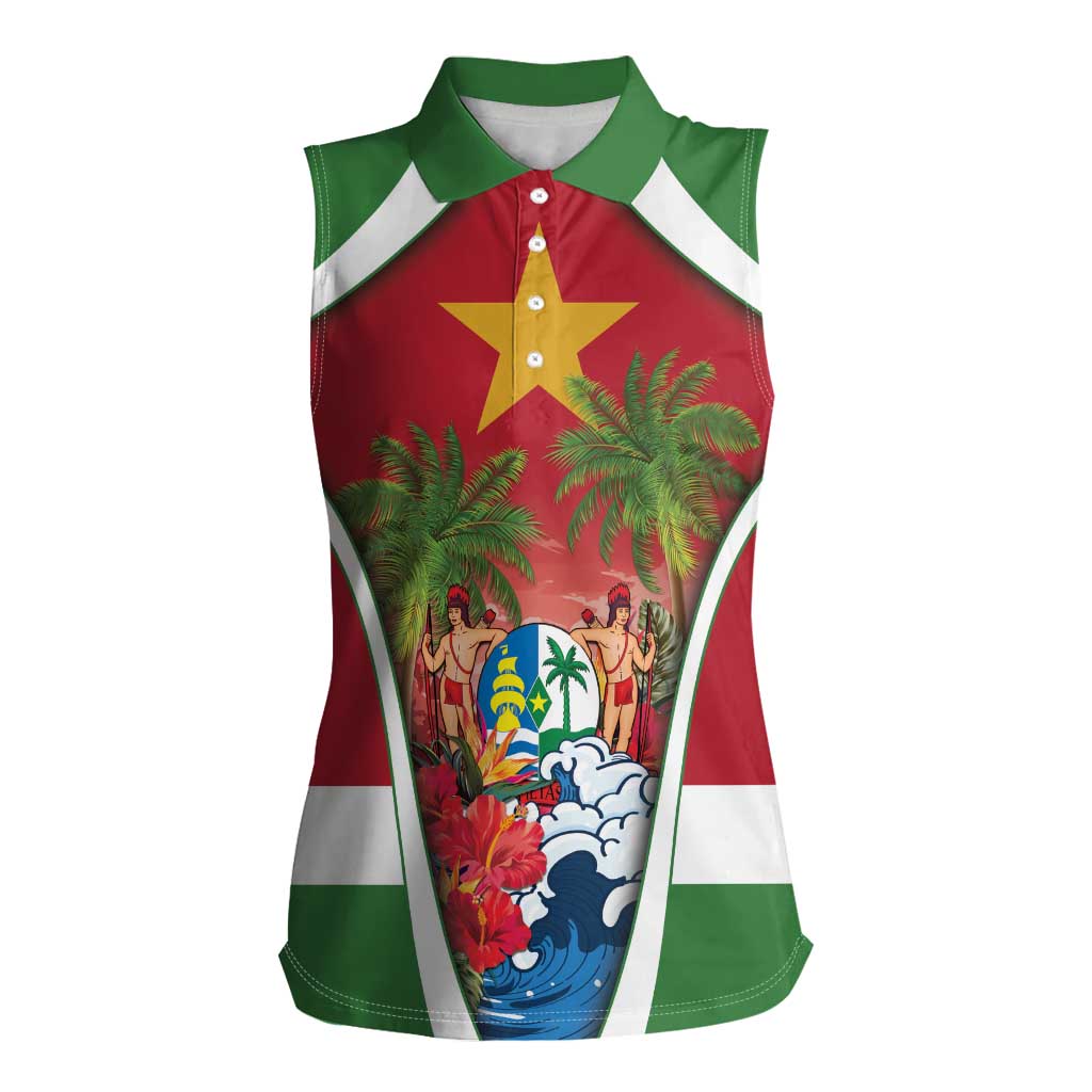 Suriname Ketikoti Women Sleeveless Polo Shirt Happy Emancipation Day - Wonder Print Shop