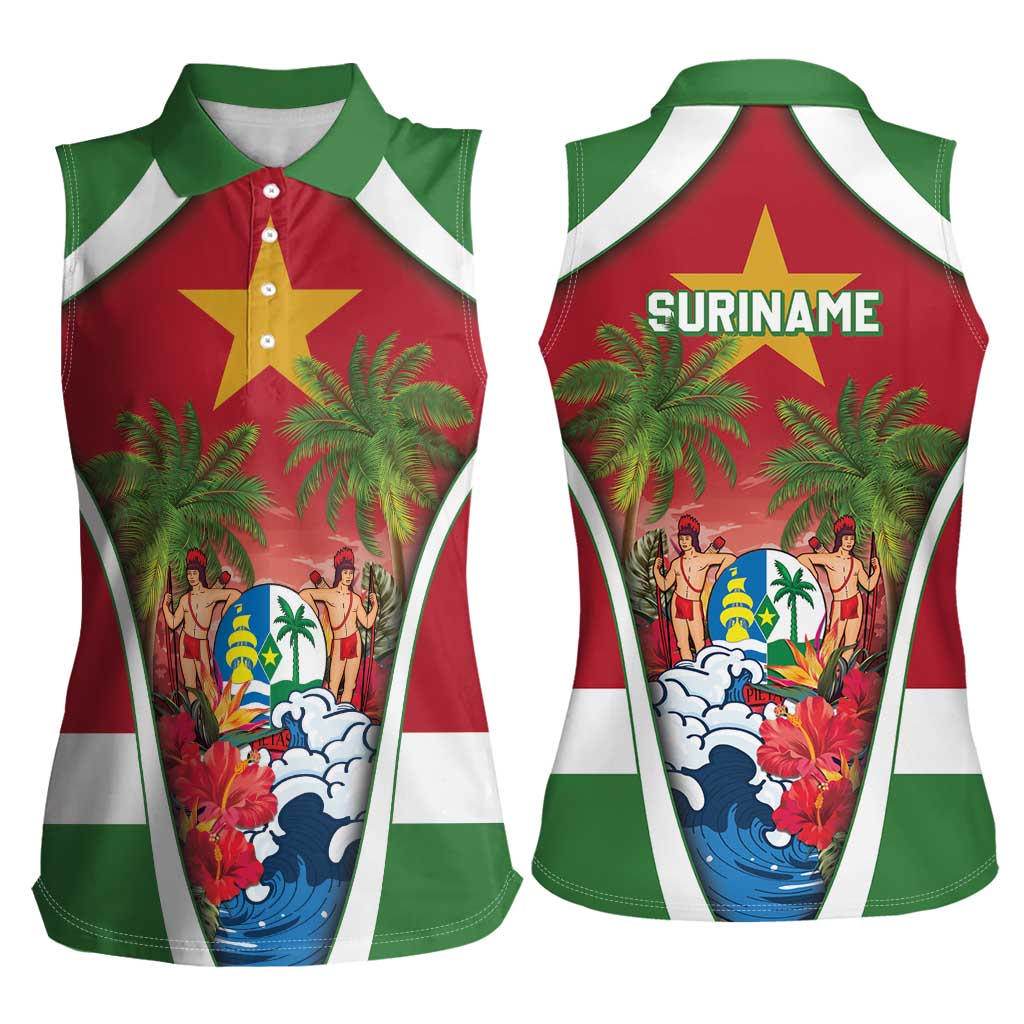 Suriname Ketikoti Women Sleeveless Polo Shirt Happy Emancipation Day - Wonder Print Shop