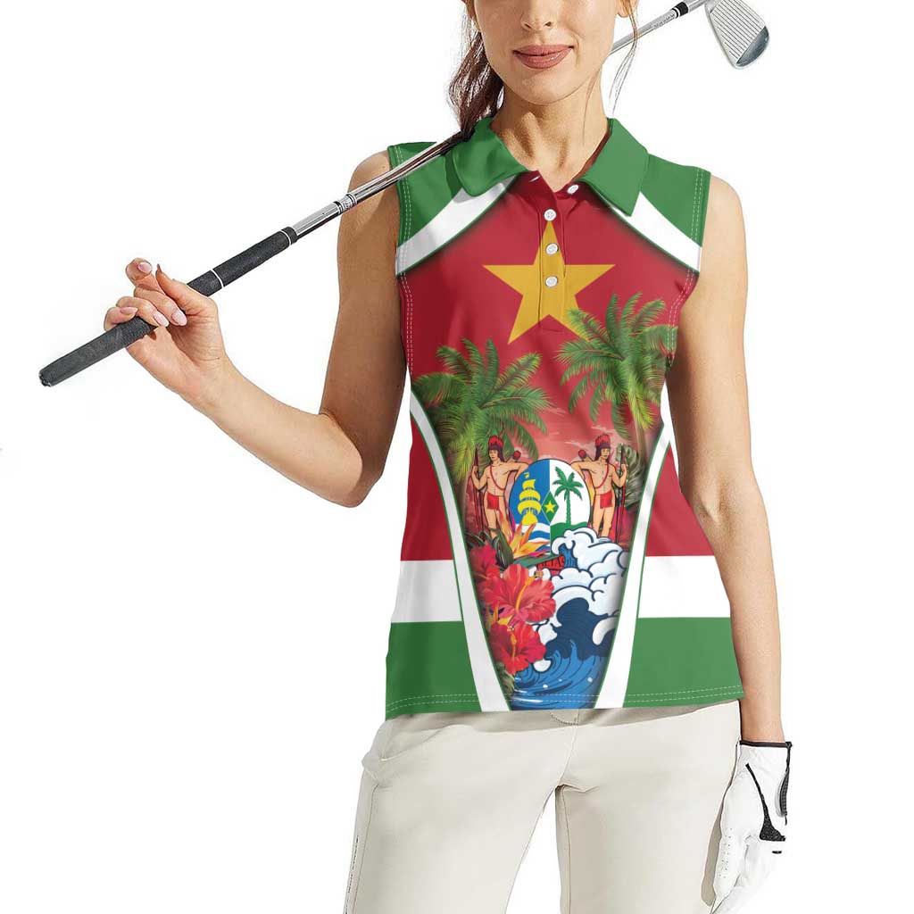 Suriname Ketikoti Women Sleeveless Polo Shirt Happy Emancipation Day - Wonder Print Shop