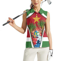 Suriname Ketikoti Women Sleeveless Polo Shirt Happy Emancipation Day - Wonder Print Shop