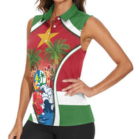 Suriname Ketikoti Women Sleeveless Polo Shirt Happy Emancipation Day - Wonder Print Shop