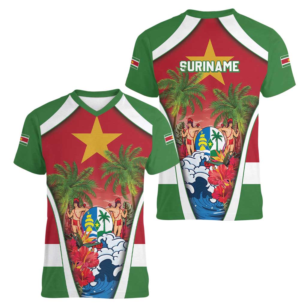 Suriname Ketikoti Women V-Neck T-Shirt Happy Emancipation Day - Wonder Print Shop