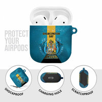 Bahamas Emancipation Day AirPods Case Blue Marlin With Coat Of Arms - Wonder Print Shop