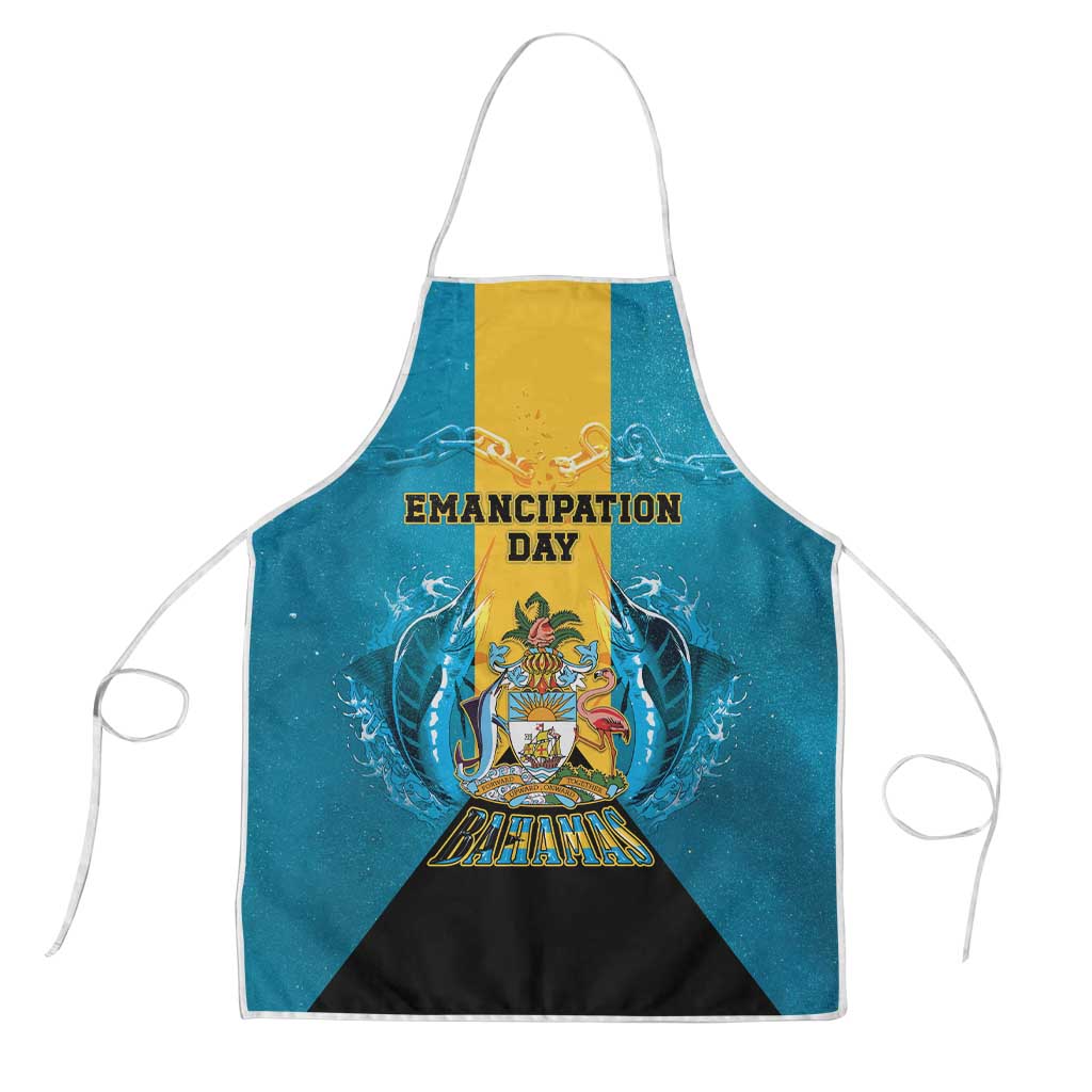 Bahamas Emancipation Day Apron Blue Marlin With Coat Of Arms - Wonder Print Shop