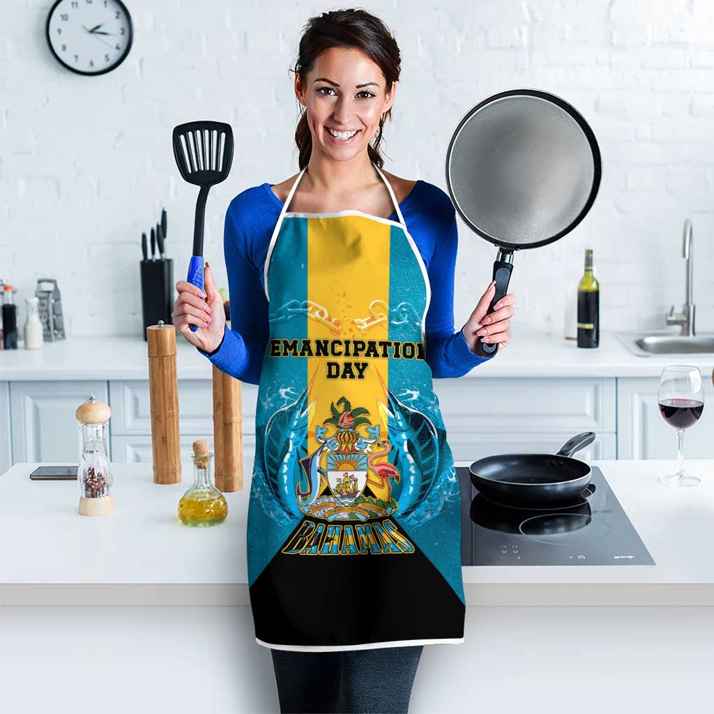 Bahamas Emancipation Day Apron Blue Marlin With Coat Of Arms - Wonder Print Shop