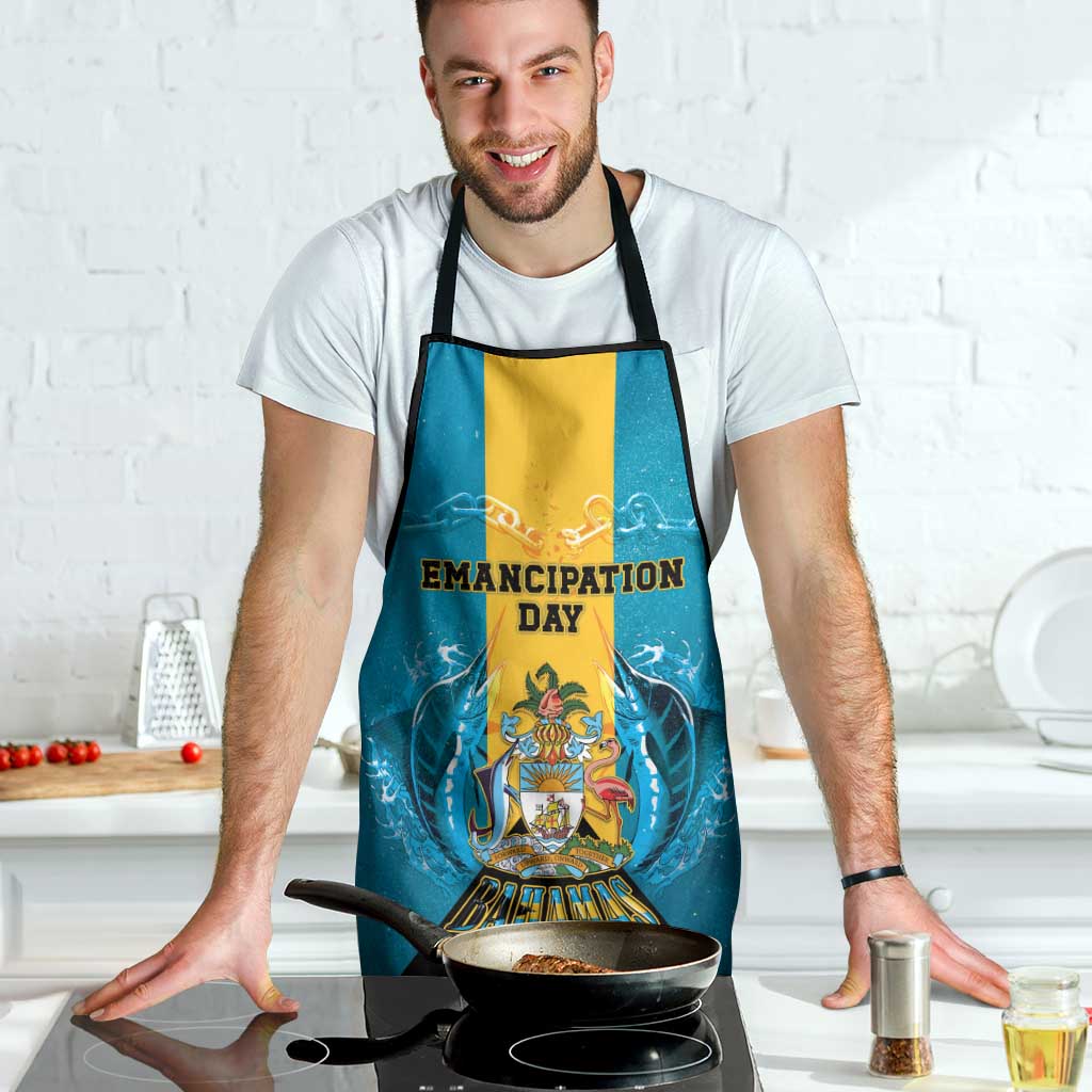 Bahamas Emancipation Day Apron Blue Marlin With Coat Of Arms - Wonder Print Shop