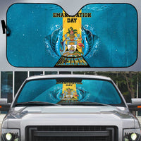 Bahamas Emancipation Day Auto Sun Shade Blue Marlin With Coat Of Arms - Wonder Print Shop
