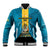 Personalized Bahamas Emancipation Day Baseball Jacket Blue Marlin With Coat Of Arms - Wonder Print Shop