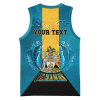 Personalized Bahamas Emancipation Day Basketball Jersey Blue Marlin With Coat Of Arms - Wonder Print Shop
