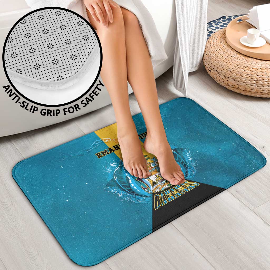 Bahamas Emancipation Day Bathroom Set Blue Marlin With Coat Of Arms - Wonder Print Shop