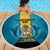 Bahamas Emancipation Day Beach Blanket Blue Marlin With Coat Of Arms - Wonder Print Shop