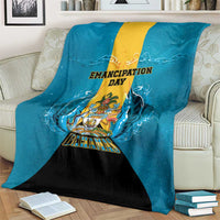 Bahamas Emancipation Day Blanket Blue Marlin With Coat Of Arms - Wonder Print Shop
