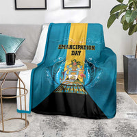 Bahamas Emancipation Day Blanket Blue Marlin With Coat Of Arms - Wonder Print Shop