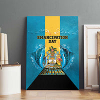 Bahamas Emancipation Day Canvas Wall Art Blue Marlin With Coat Of Arms - Wonder Print Shop