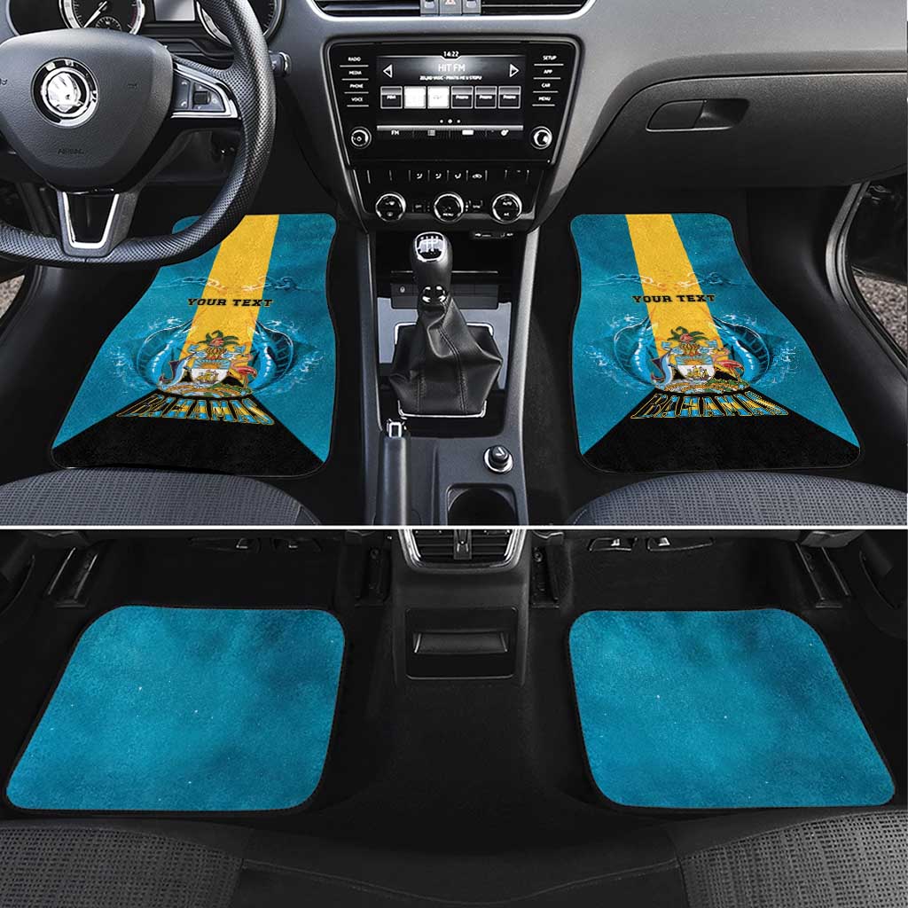 Bahamas Emancipation Day Car Mats Blue Marlin With Coat Of Arms - Wonder Print Shop