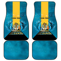 Bahamas Emancipation Day Car Mats Blue Marlin With Coat Of Arms - Wonder Print Shop