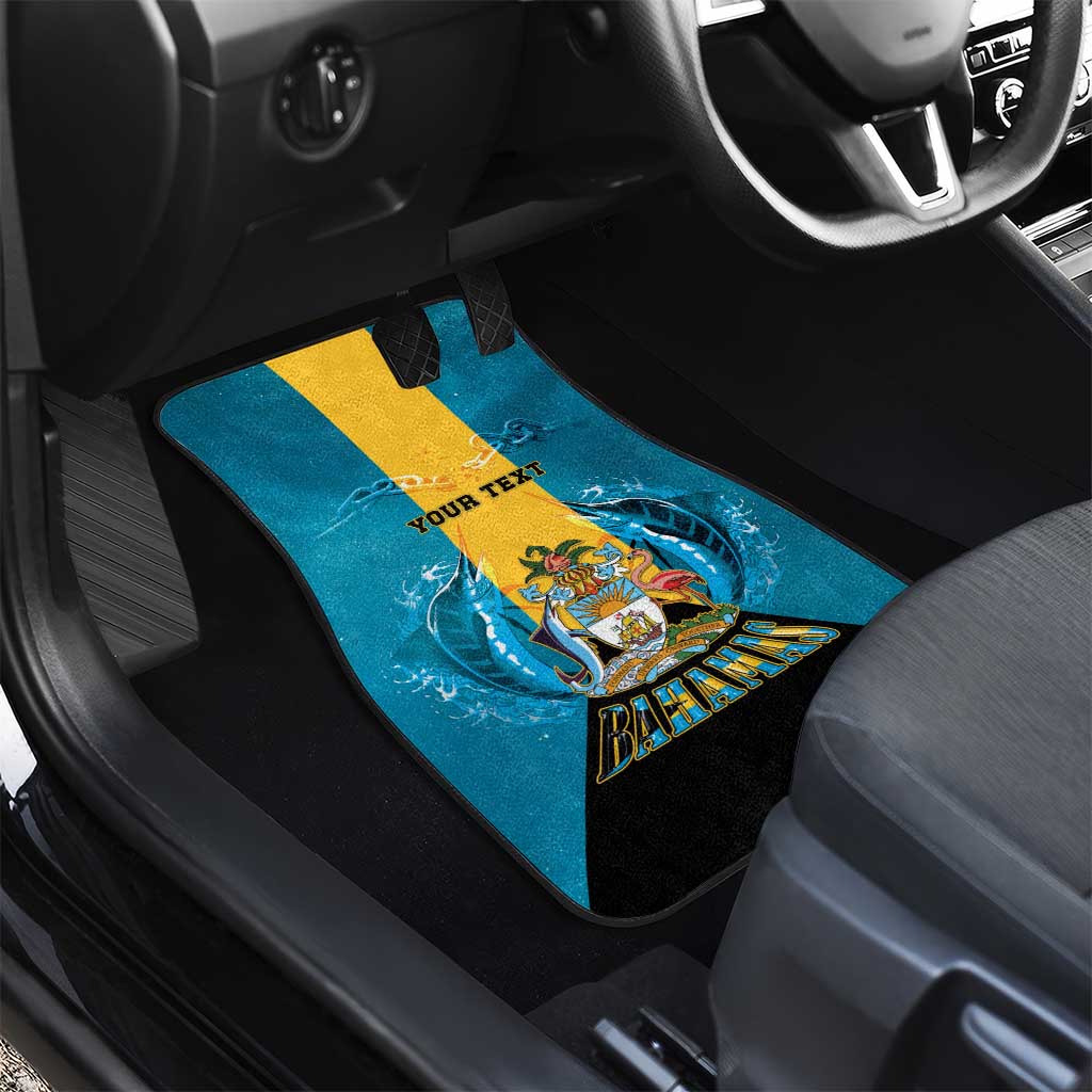 Bahamas Emancipation Day Car Mats Blue Marlin With Coat Of Arms - Wonder Print Shop