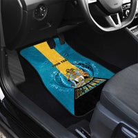 Bahamas Emancipation Day Car Mats Blue Marlin With Coat Of Arms - Wonder Print Shop