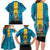 Personalized Bahamas Emancipation Day Family Matching Long Sleeve Bodycon Dress and Hawaiian Shirt Blue Marlin With Coat Of Arms - Wonder Print Shop