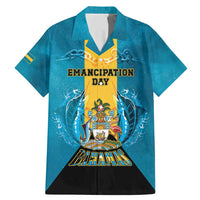 Personalized Bahamas Emancipation Day Family Matching Mermaid Dress and Hawaiian Shirt Blue Marlin With Coat Of Arms - Wonder Print Shop