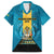 Personalized Bahamas Emancipation Day Family Matching Off The Shoulder Long Sleeve Dress and Hawaiian Shirt Blue Marlin With Coat Of Arms - Wonder Print Shop