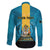 Personalized Bahamas Emancipation Day Family Matching Off The Shoulder Long Sleeve Dress and Hawaiian Shirt Blue Marlin With Coat Of Arms - Wonder Print Shop