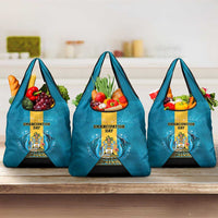 Bahamas Emancipation Day Grocery Bag Blue Marlin With Coat Of Arms - Wonder Print Shop