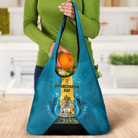 Bahamas Emancipation Day Grocery Bag Blue Marlin With Coat Of Arms - Wonder Print Shop